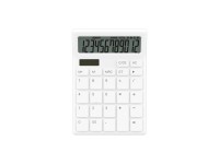 Techancy Desktop Calculator MK1166 12 Digits Dual Energy Function GT/MU ABS TM25001 White