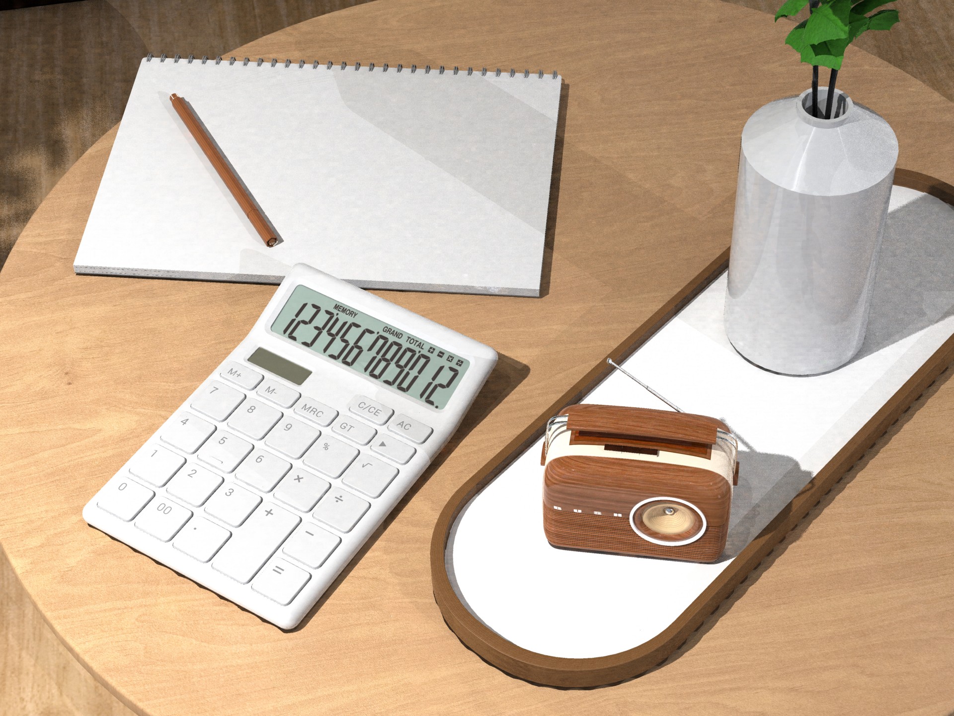 Techancy Calculadora de Mesa MK1166 12 Dígitos Dupla Energia Função GT/MU ABS TM25001 Branco