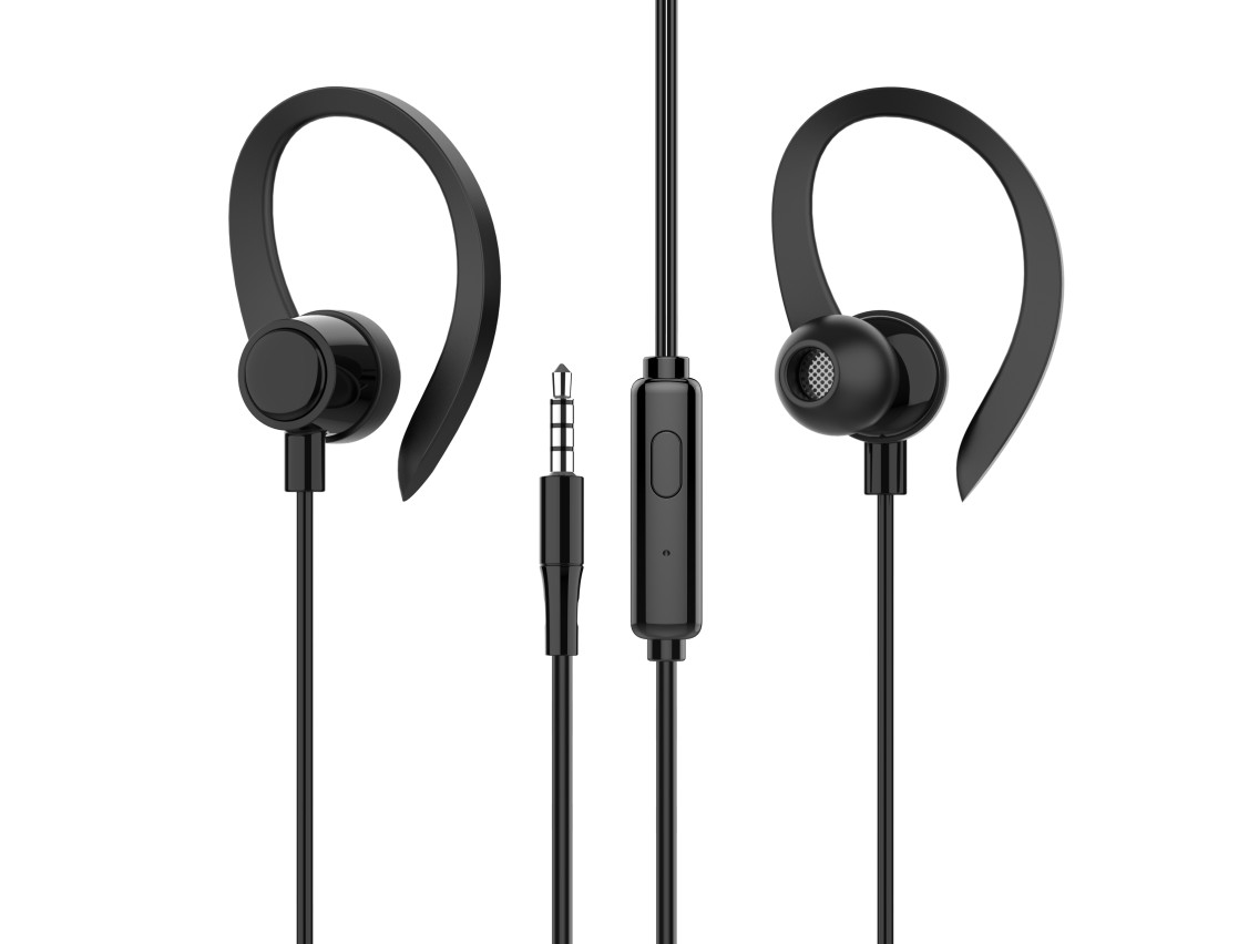 Techancy Auriculares stereo 3.5MM TD8058 cabo 1.2M com microfone confortavel som alta fidelidade Pre