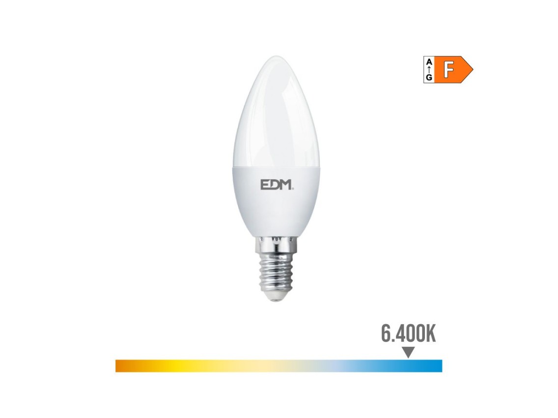 Lmpada vela led e14 7w 600lm 6400k luz fria 3,5x10,7cm edm