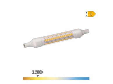 Lmpada lineal led 118mm r7s 9w 1150lm 3000k luz quente 118x16mm edm