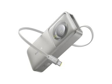 Baseus Free2Pull 10000mAh 30W powerbank with USB-C port and retractable USB-C cable - gray