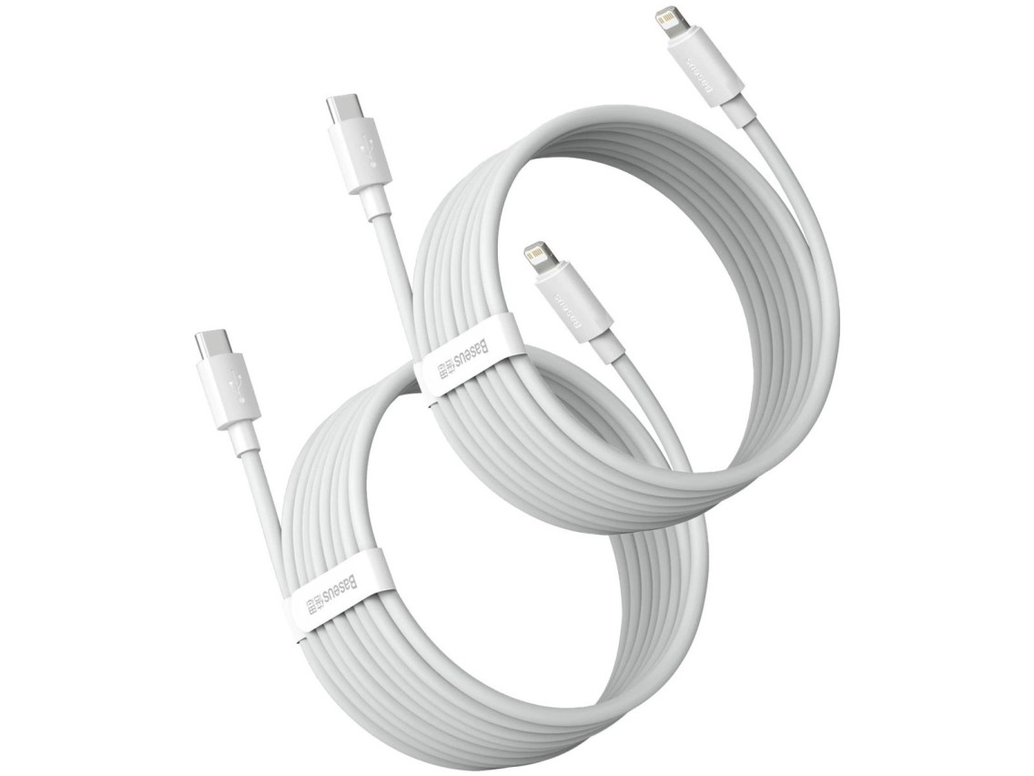 Baseus Simple Wisdom Lightning / USB-C cable 20W 1.5 m 2 pcs - white