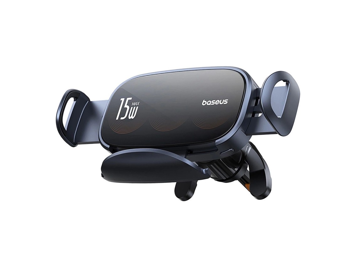 Baseus LightChaser BS-CM029 car holder with triple coil inductive charger - black