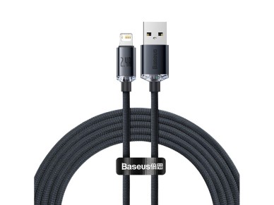 Cable Baseus Crystal Shine USB-Lightning 2,0 m 2,4 A negro