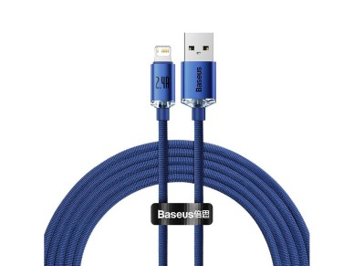 Cable Baseus Crystal Shine USB-Lightning 2,0 m 2,4 A azul