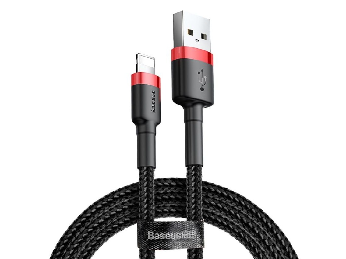 Cabo Baseus Cafule USB - Lightning 3,0m 2A vermelho-preto