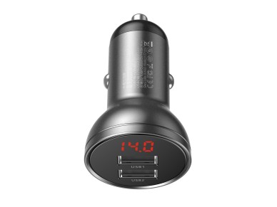 Carregador de carro Baseus PD 2x portas USB 48W cinza