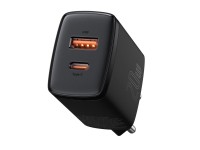 Cargador de pared Baseus Compact PD 20W 1x USB-C 1x USB negro