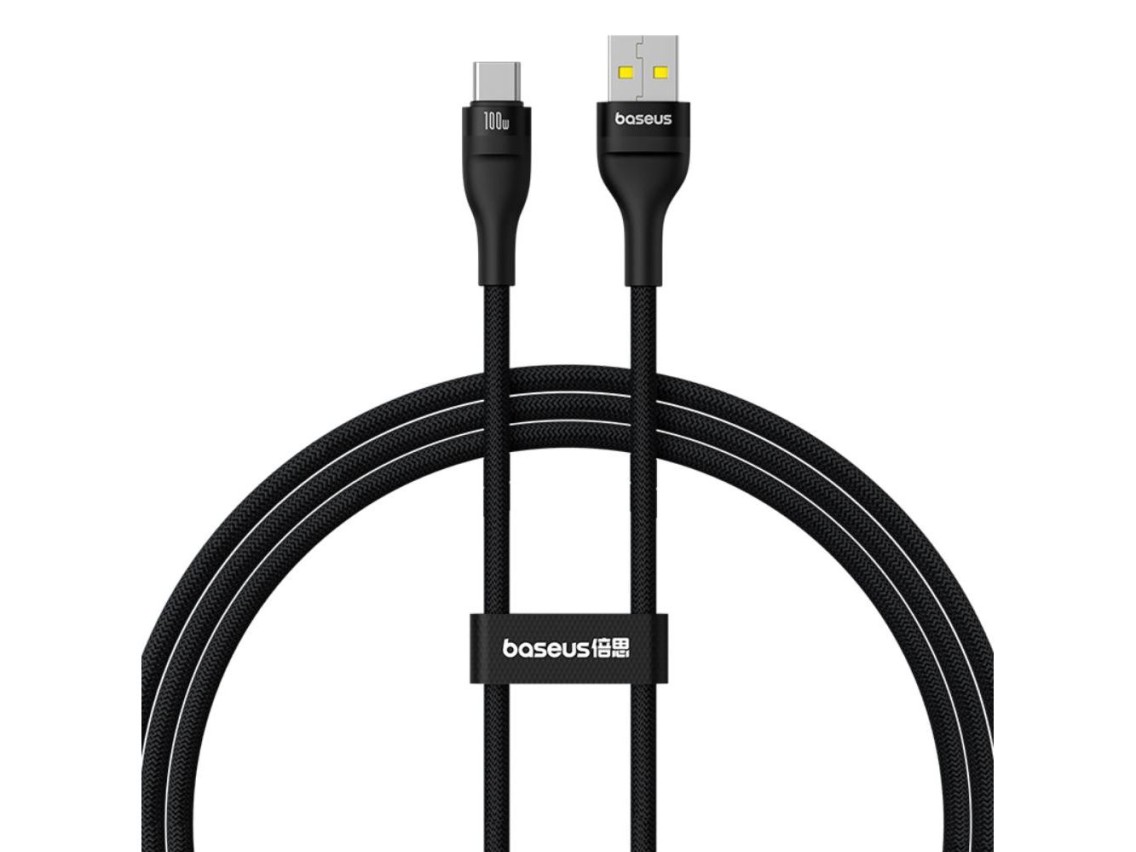 Cabo de carregamento Baseus Flash 2 USB para USB-C 100 W 2 m Cluster Preto