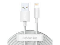 Cable Baseus Simple Wisdom USB-Lightning 1,5 m 2,4A blanco 2 uds