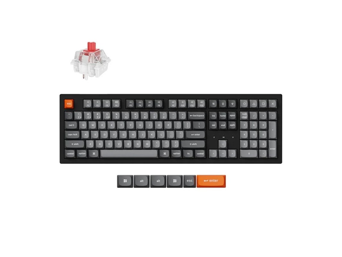 Keychron K10 Max RGB Red Switch Wireless Keyboard (Black) [K10M-B1].