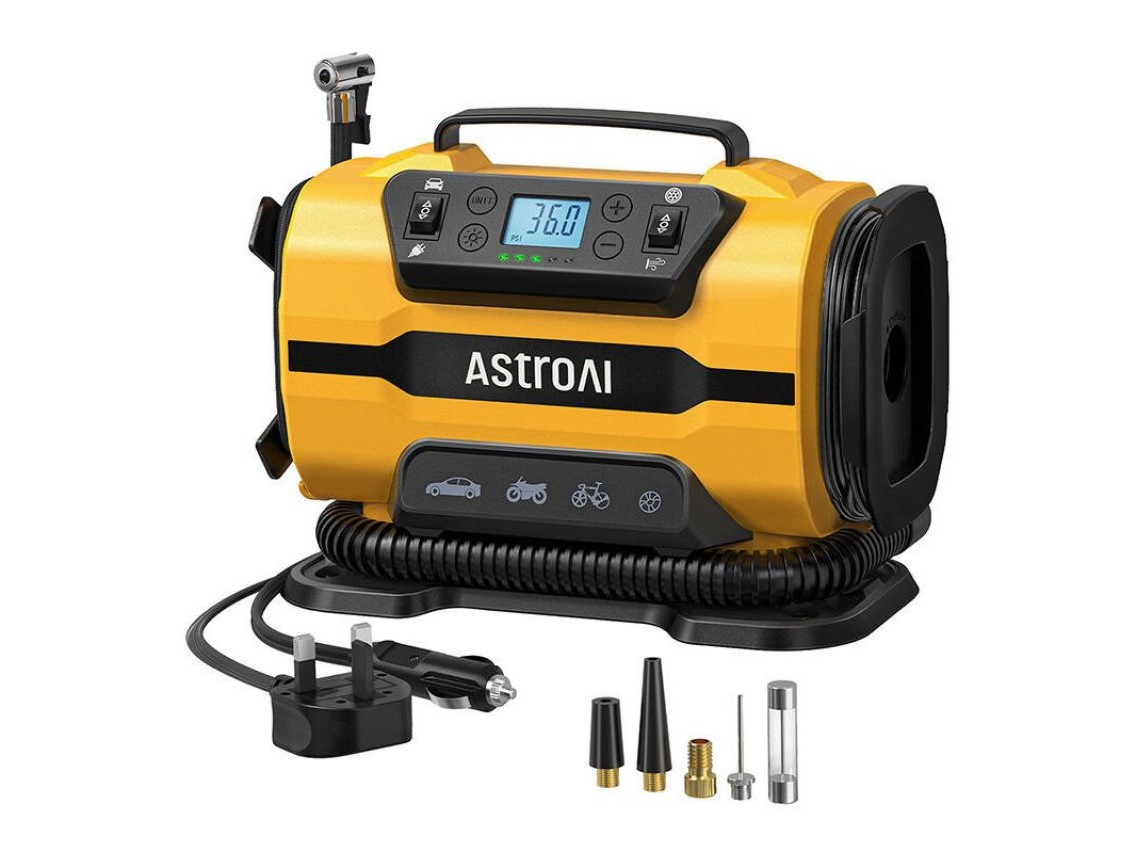 AstroAI ATJ-8366 150 PSI 12V DC/110V AC Portable Wheel Compressor