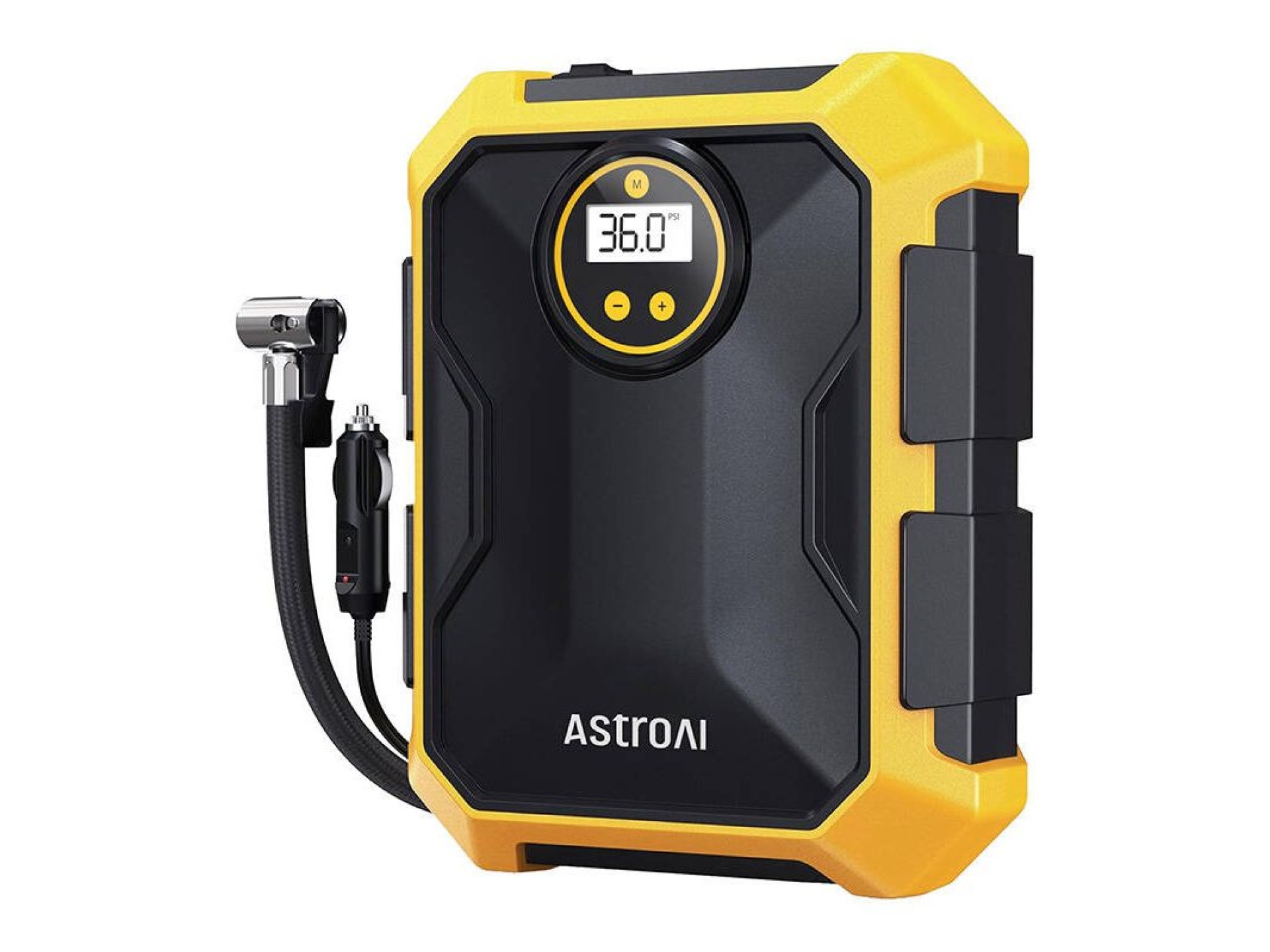 Compressor de ar AstroAI CZK-3674 12 V DC 100 PSI (amarelo)