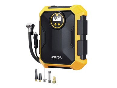 Compressor de ar AstroAI CZK-3674 12 V DC 100 PSI (amarelo)