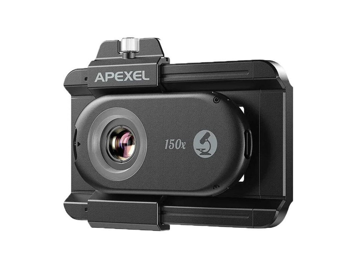 Lente CPL 3x / microscópio para smartphone Apexel APL-MS3IN1, 200x / 150x / 100x