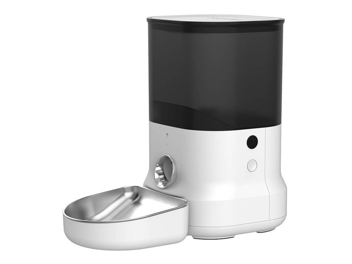 Alimentador automtico para animais de estimao com tigela de metal Dogness (branco)