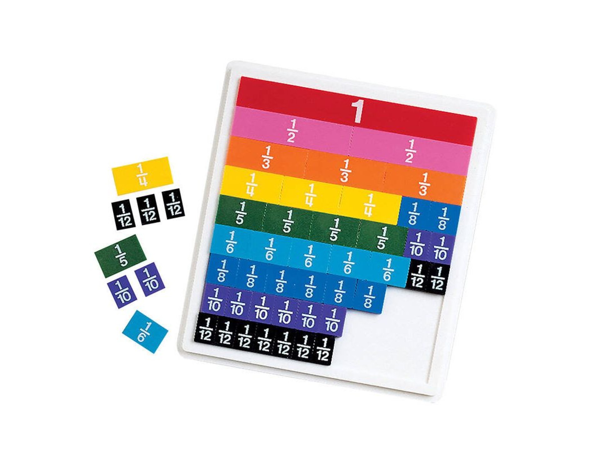 Rainbow Fraction Tiles With Tray Learning Resources LER 0615