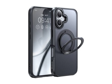 Capa MagSafe McDodo PC-4931 para iPhone 16 Plus com suporte (preta)