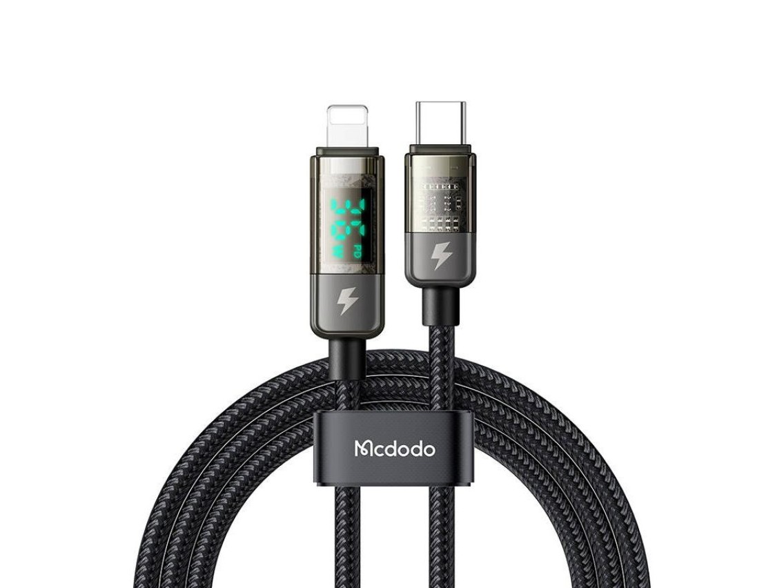 Mcdodo CA-3600 USB-C to Lightning cable, auto power off, 36W, 1.2m (black)