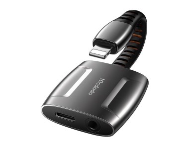 Adaptador Lightning para Lightning + mini jack AUX de 3,5 mm, Mcdodo CA-6340 (preto)