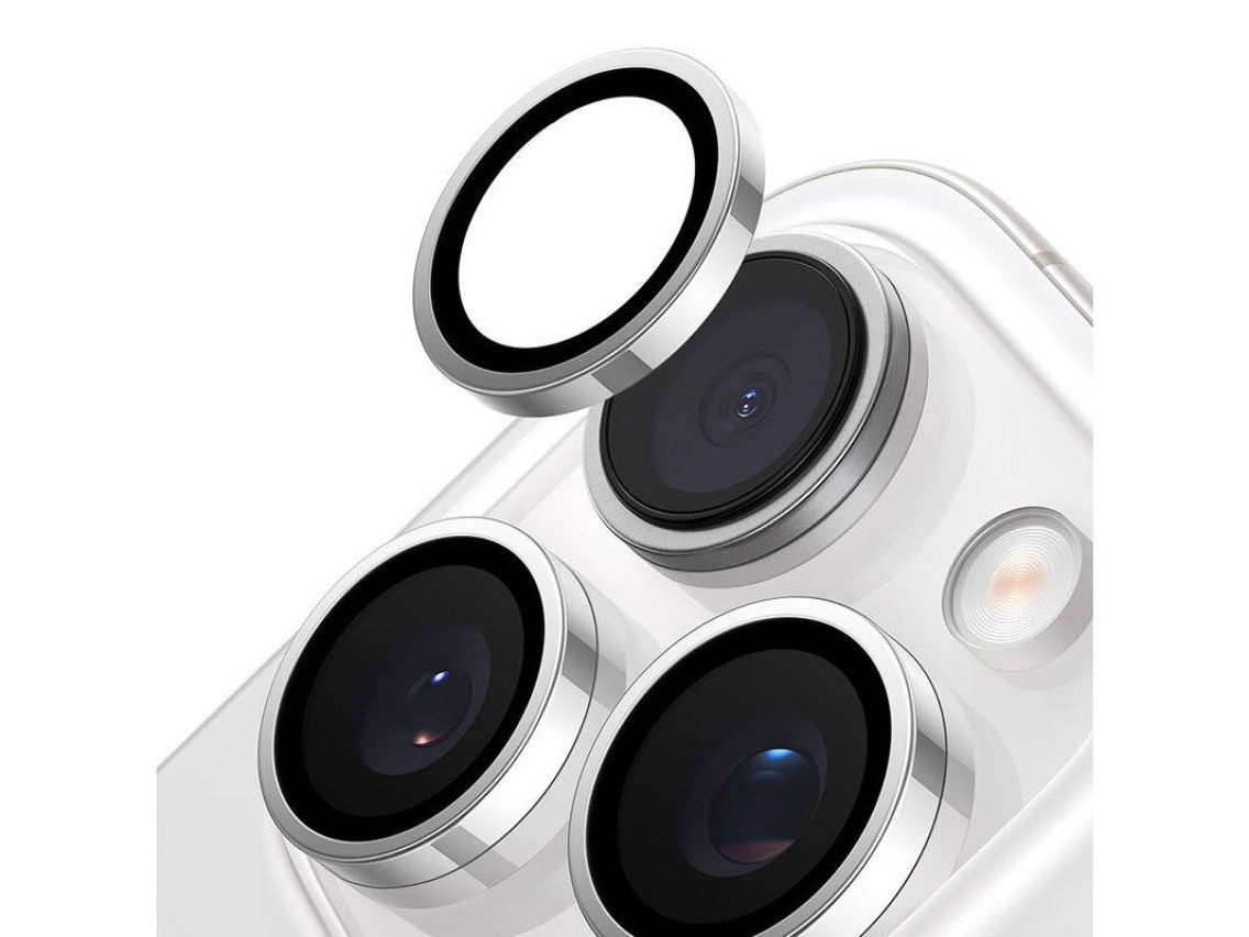 Protector de lente Torras para cmara de iPhone 16 Pro (gris)