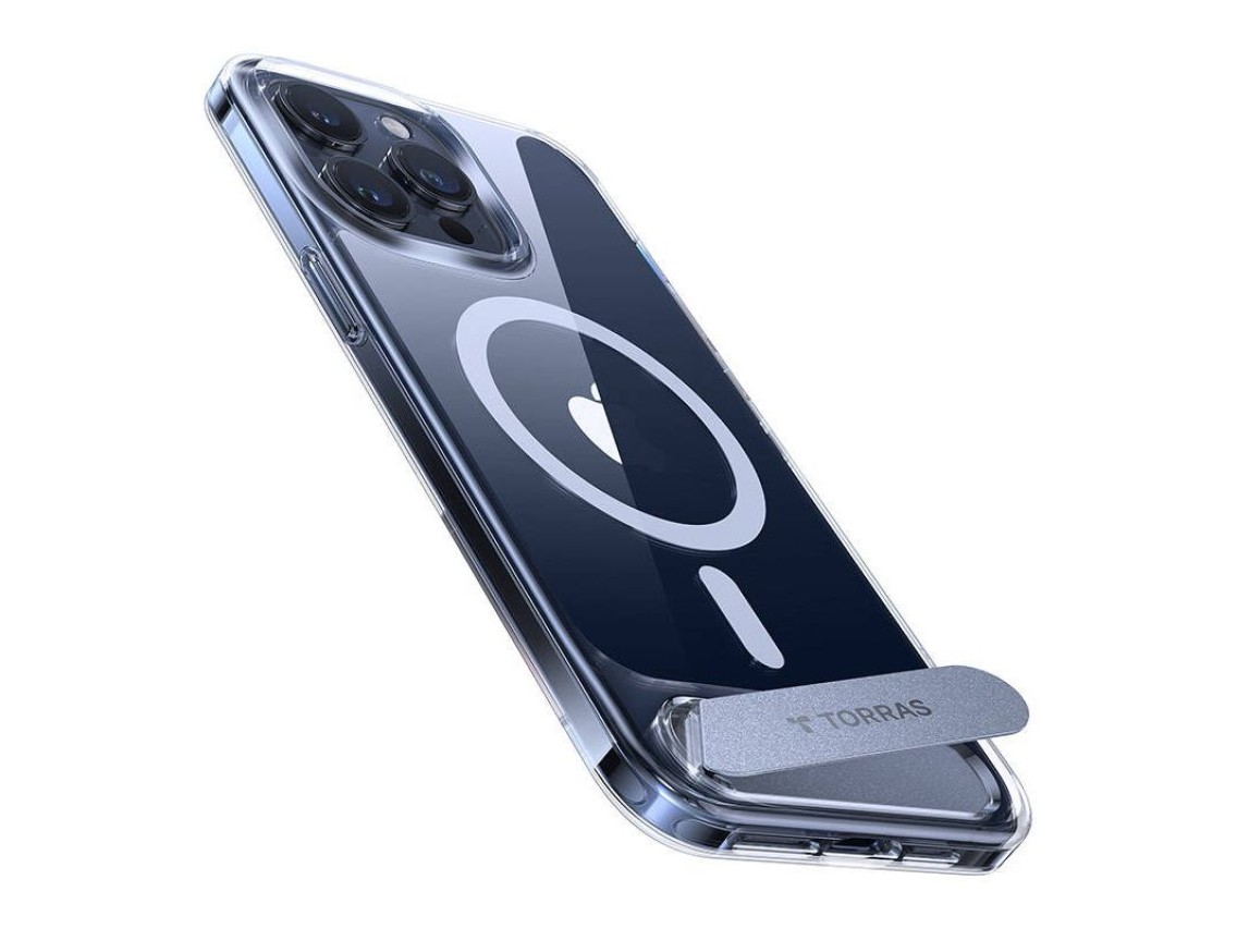 Funda para telfono Torras UPRO Pstand para iPhone 15 PRO (transparente)