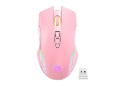 Mouse gamer sem fio ONIKUMA CW905 rosa 2.4G
