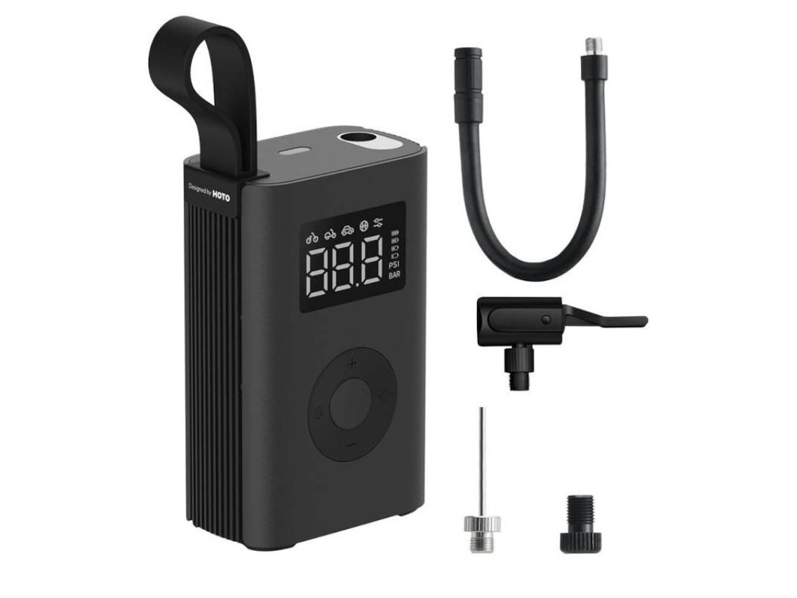 Compresor porttil, bomba elctrica HOTO QWCQA001 (10,3 bar, 150 PSI, 2000 mAh)