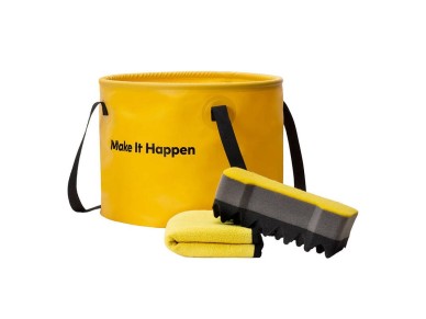 Car wash accessories set HOTO QWOGJ002 (PVC folding bucket, car sponge and towel)