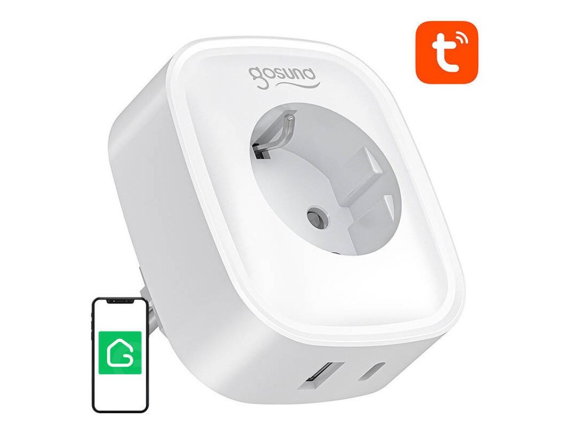 Tomada inteligente Wi-Fi/Bluetooth Gosund SP6 16A USB-C 20W Tuya