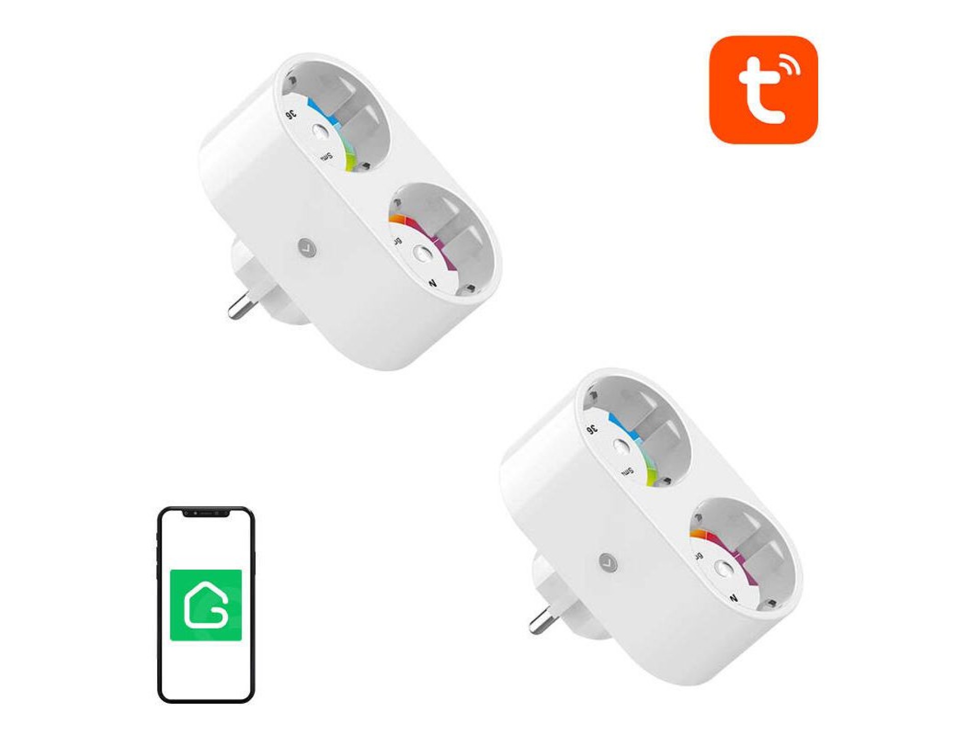 Tomada inteligente Wi-Fi dupla Gosund SP211, 2 peças 3500 W (pacote com duas) Tuya
