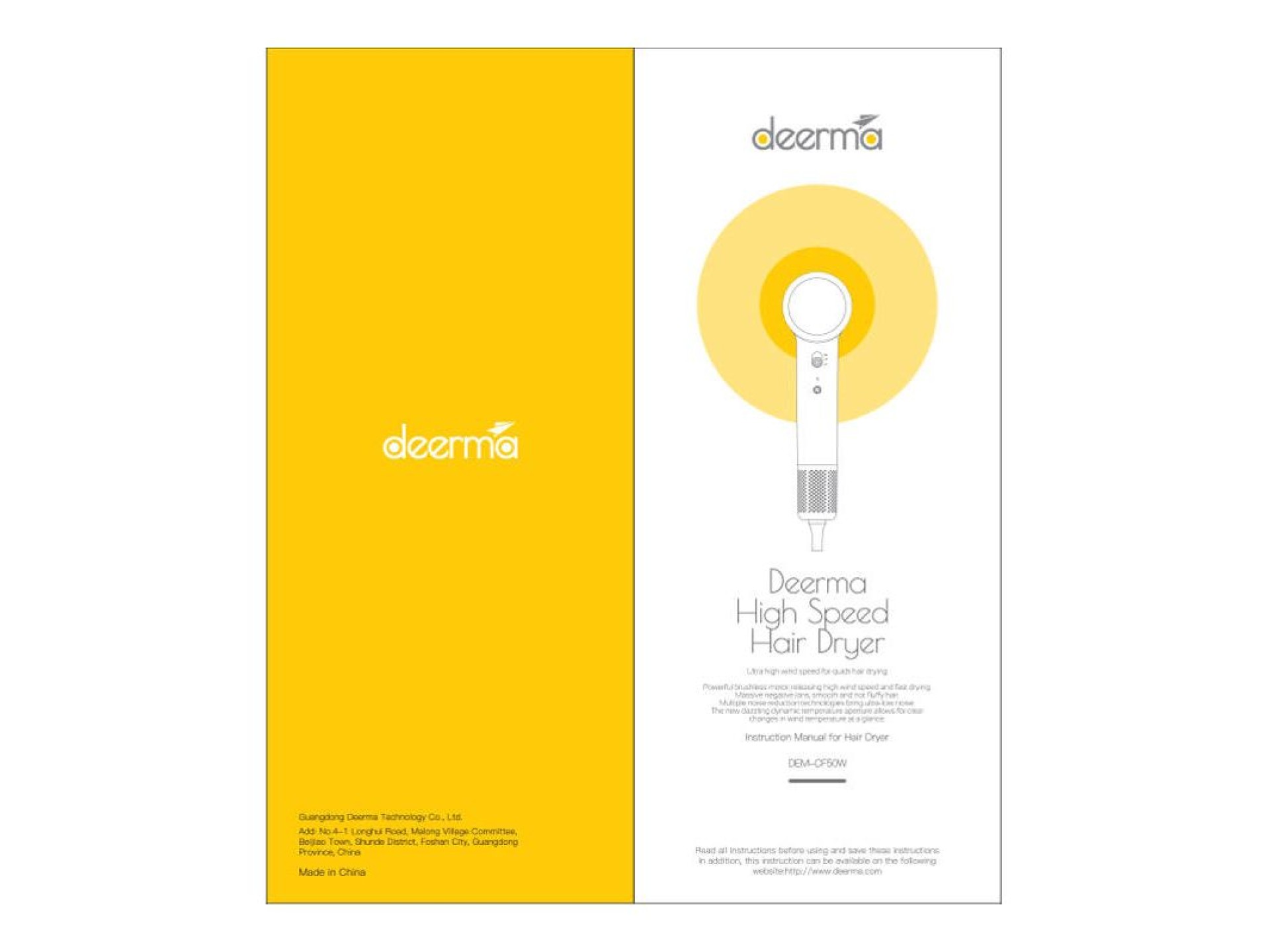 Secador de pelo Deerma DEM-CF50W (azul)