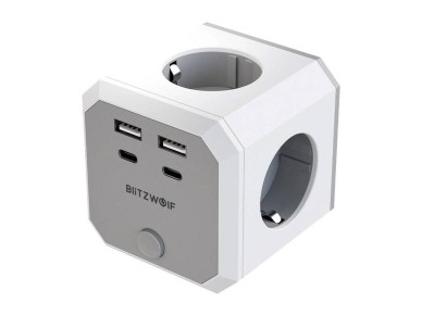 Cargador BlitzWolf BW-EC2 8 en 1 (4 puertos CA, 2 USB-A y 2 USB-C)