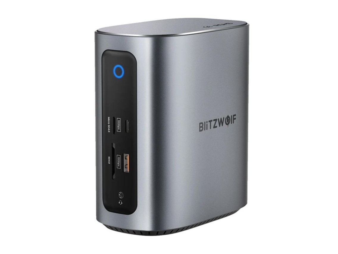 Estacin de acoplamiento Blitzwolf BW-TH15 17 en 1: 2 puertos HD+DP+4 puertos C+3 puertos USB 3.0+US
