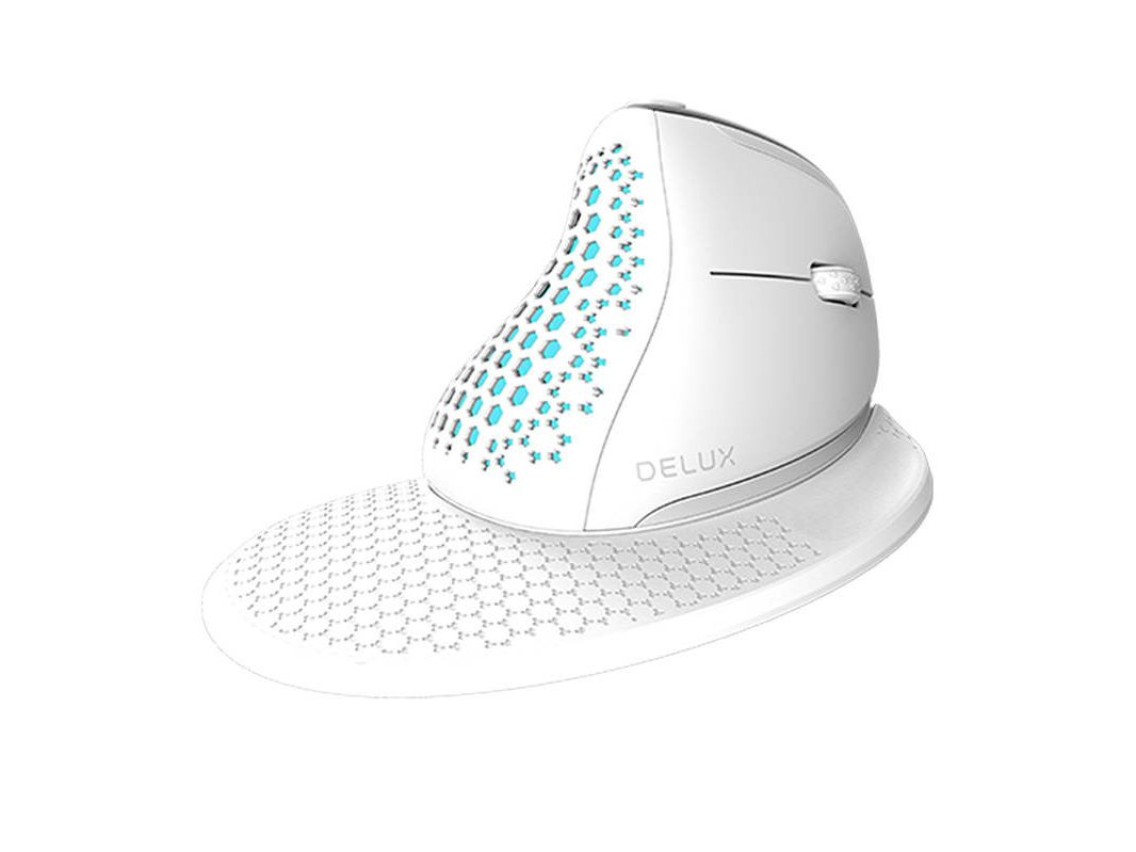 Mouse vertical sem fio Delux M618XSD