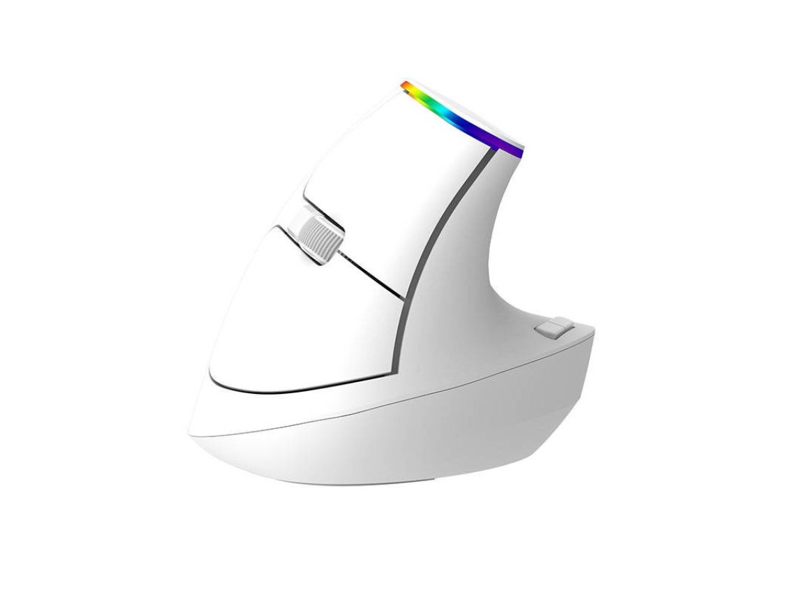 Wireless Vertical Mouse Delux M618C 2.4G 1600DPI RGB (white)