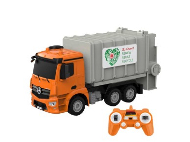 Remote control RC garbage truck 1:26 Double Eagle ( orange) Mercedes-Benz Antos E676-003