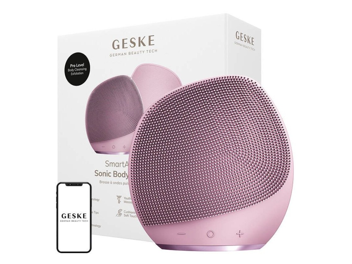 Escova Corporal Sônica e Esfoliante Intensivo Geske 7 em 1 (rosa)