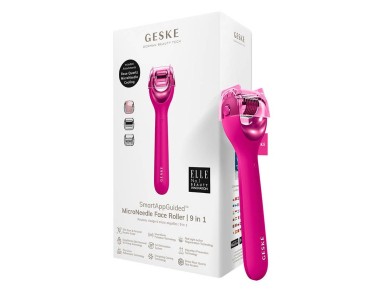 Micro Needle Face Roller 9 em 1 Geske com APP (magenta)