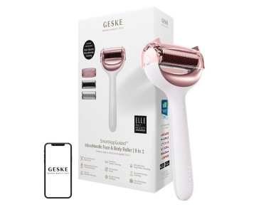 Micro Needle Face&Body Roller 9 em 1 Geske com APP (luz estrela)