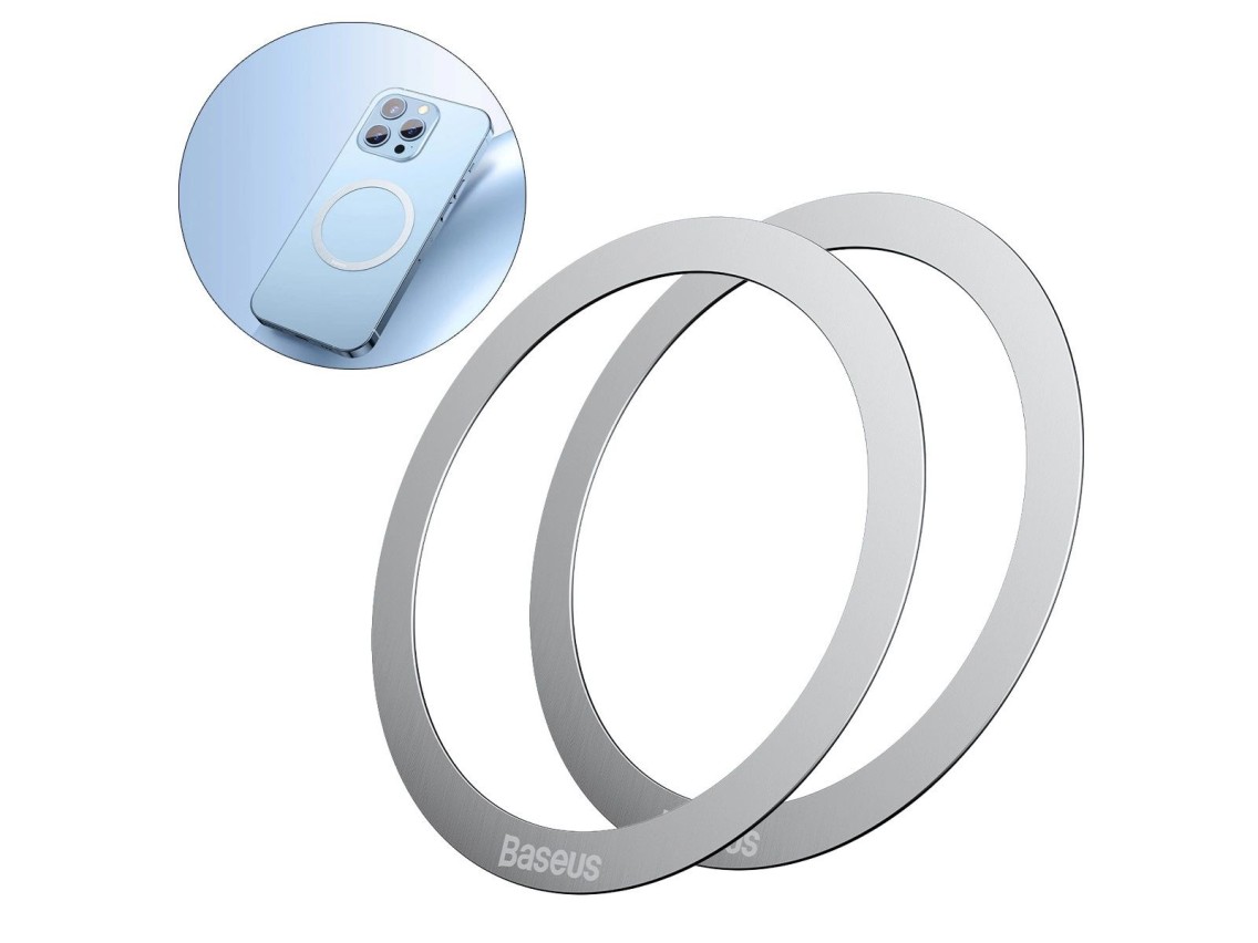 Anillo magnético Baseus Halo Series (2 unidades/paquete) plateado (PCCH000012)