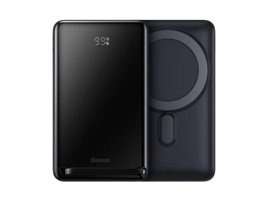 Batera externa con soporte magntico Baseus de 10000 mAh y 20 W con MagSafe (azul oscuro) + cable 