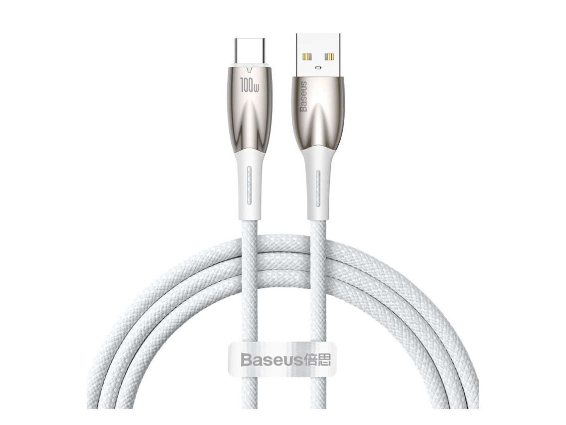 Baseus Glimmer Series fast charging cable USB-A - USB-C 100W 480Mbps 1m white