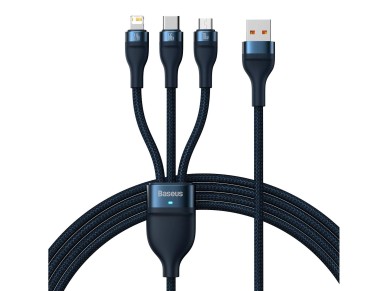 Baseus Flash Series Ⅱ 3in1 Fast Charging Cable USB-A to USB-C / Micro-USB / Lightning 66W 480M