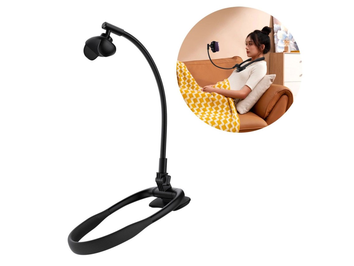 Baseus ComfortJoy Series universal neck mount, phone stand black (LUGB000001)