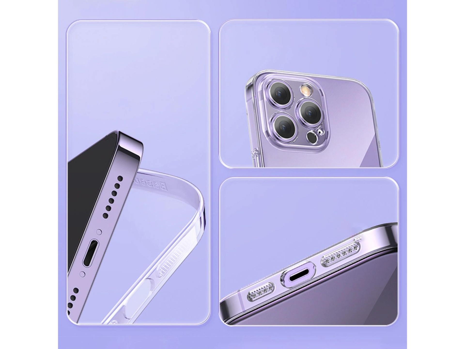 Funda Baseus Crystal para iPhone 14 Pro Max con carcasa fina y cristal transparente