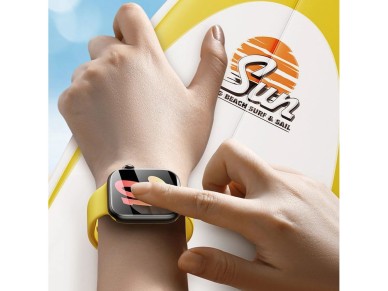 Juego de 2 protectores de pantalla Baseus NanoCrystal para Apple Watch 4/5/6/SE/SE 2 de 44 mm + kit 