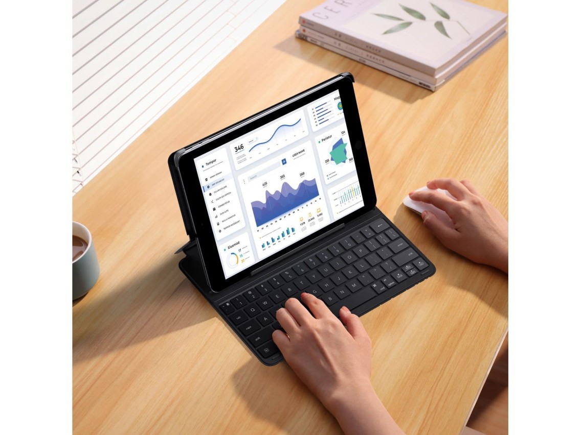 Baseus Brilliance Series keyboard case for iPad 10.2'' (2019/2020/2021) + USB-C cable - black