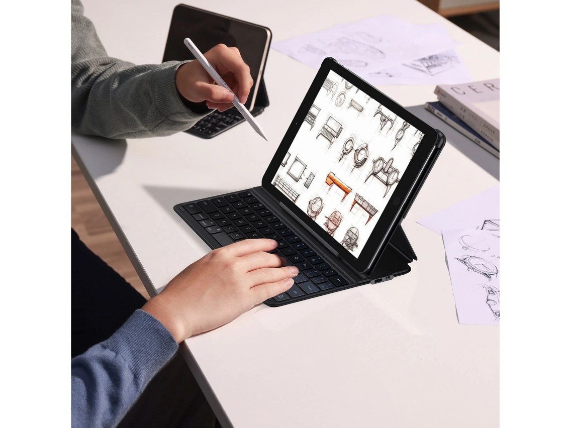 Baseus Brilliance Series keyboard case for iPad 10.2'' (2019/2020/2021) + USB-C cable - black